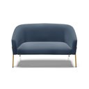 Ver imagem 2 de Sofá Namoradeira 2 Lugares Pé de Ferro Dourado Stella Suede Azul Marinho D03 - D'Rossi