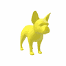 Bulldog Francês Orelha em Pé Geométrico Decoração 3D Low Poly:Amarelo - 1