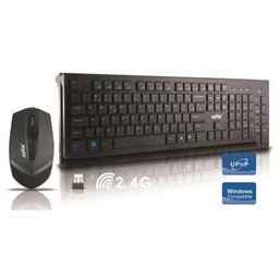 Kit Teclado e Mouse Wireless Preto Feasso - 3