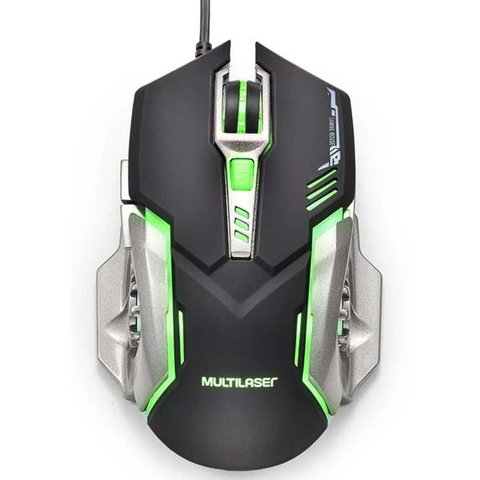 Mouse Gamer 2400DPI 6 botões preto/grafite MO269