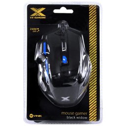 MOUSE GAMER VX GAMING BLACK WIDOW 2400 DPI AJUSTAVEL E 06 BOTÕES PRETO COM AZUL USB - GM104 - 10