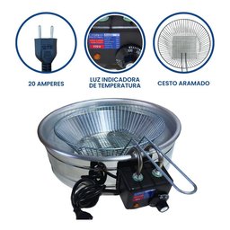 Fritadeira Elétrica Tacho Industrial Inox Redonda 7l Fritura - 2