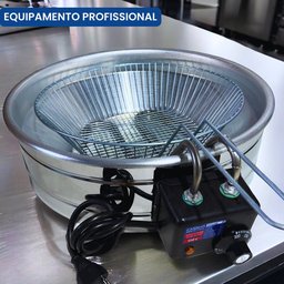 Fritadeira Elétrica Tacho Industrial Inox Redonda 7l Fritura - 3