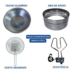 Fritadeira Elétrica Tacho Industrial Inox Redonda 7l Fritura - 6