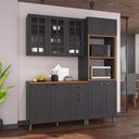 Ver imagem 1 de Armário de Cozinha Modulada Compacta Fidelitá Nara 100% MDF 3 Peças 190cm 10 Portas 2 Gavetas com
