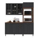 Ver imagem 2 de Armário de Cozinha Modulada Compacta Fidelitá Nara 100% MDF 3 Peças 190cm 10 Portas 2 Gavetas com