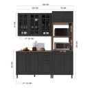 Ver imagem 4 de Armário de Cozinha Modulada Compacta Fidelitá Nara 100% MDF 3 Peças 190cm 10 Portas 2 Gavetas com