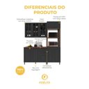 Ver imagem 5 de Armário de Cozinha Modulada Compacta Fidelitá Nara 100% MDF 3 Peças 190cm 10 Portas 2 Gavetas com