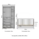 Ver imagem 7 de Quarto Infantil com Berço Colchão Incluso e Guarda-roupas Algodão Doce Multimóveis Mp4248