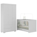 Ver imagem 2 de Quarto Infantil com Berço Colchão Incluso e Guarda-roupas Algodão Doce Multimóveis Mp4248