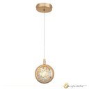 Ver imagem 6 de Pendente Bolinha Urano Cristal Dourado 7w Led 3200k Branco Quente Bivolt