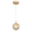 Ver imagem 1 de Pendente Bolinha Urano Cristal Dourado 7w Led 3200k Branco Quente Bivolt