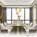 Ver imagem 3 de Pendente Bolinha Urano Cristal Dourado 7w Led 3200k Branco Quente Bivolt