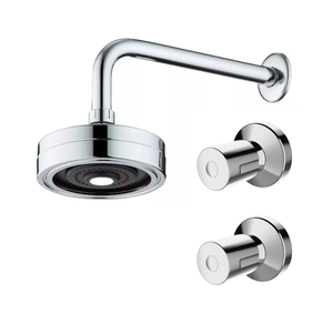 Kit Ducha Redonda Auto Limpante com 2 Acabamentos para Registro Base Deca de 1/2 ou 3/4 Cromado Abs