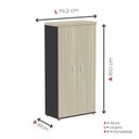 Ver imagem 4 de Armario Alto 02 Portas Pivotante 79,2cm x 161,1 Cinza/Castanheira/Preto