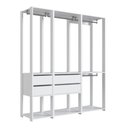 Ver imagem 3 de Guarda Roupa Closet Modulado Crpro-CLO006 4 Gavetas 6 Prateleiras MDP 160cm Branco