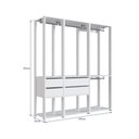 Ver imagem 4 de Guarda Roupa Closet Modulado Crpro-CLO006 4 Gavetas 6 Prateleiras MDP 160cm Branco