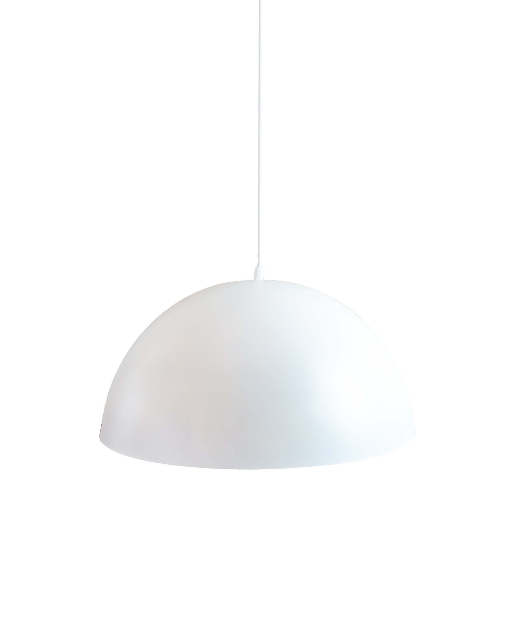 Pendente Alumínio Meia Esfera 30cm Branco c/ Cobre Duplo na Canopla Retangular de 45cm Preta - 2