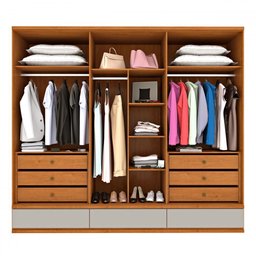 Guarda-roupa Casal Esparta 6 Portas 9 Gavetas Cinamomo/off White - Tcil Móveis - 3