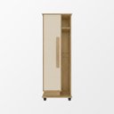 Ver imagem 1 de Armário Multiuso Caribe Lavanderia com Porta e Nicho Vassouras e Prateleiras - Cinamomo/off-white