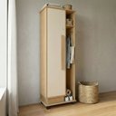 Ver imagem 4 de Armário Multiuso Caribe Lavanderia com Porta e Nicho Vassouras e Prateleiras - Cinamomo/off-white