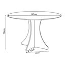 Ver imagem 4 de Mesa de Jantar Redonda Elisa 4 Lugares 80x80 Base em X em Mdf - Off White