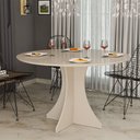 Ver imagem 1 de Mesa de Jantar Redonda Elisa 4 Lugares 80x80 Base em X em Mdf - Off White