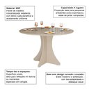 Ver imagem 3 de Mesa de Jantar Redonda Elisa 4 Lugares 80x80 Base em X em Mdf - Off White