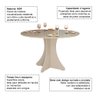 Mesa de Jantar Redonda Elisa 4 Lugares 80x80 Base em X em Mdf - Off White - 3