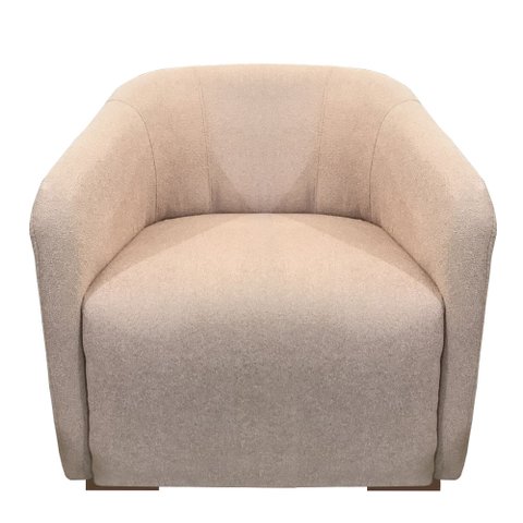 Tecido Boucle Poltrona Decorativa Julia Rosa Chá - Dominic Dominic Decor