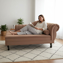 Ver imagem 2 de Recamier Decorativo Divã Amsterdã 147cm Lado Esquerdo Couro Marrom