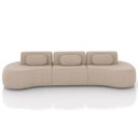 Ver imagem 3 de Sofá 5 Lugares Orgânico para Sala Living 326cm Vasti M03 Veludo Bege - Lyam Decor