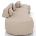 Ver imagem 6 de Sofá 5 Lugares Orgânico para Sala Living 326cm Vasti M03 Veludo Bege - Lyam Decor