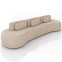 Ver imagem 1 de Sofá 5 Lugares Orgânico para Sala Living 326cm Vasti M03 Veludo Bege - Lyam Decor