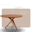 Ver imagem 5 de Sala de Jantar Mesa Ballare 135cm Tampo Laminado Redondo com 4 Cadeiras Solaris Gold