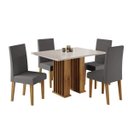 Ver imagem 2 de Conjunto Sala de Jantar Quebec Mesa 120x80com com 4 Cadeiras Venus Mel/blonde/cinza - Casa Giulia