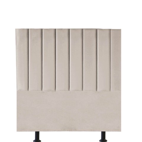 Cabeceira Estofada Cama Box Solteiro Carla 90cm com Frame Suede:bege