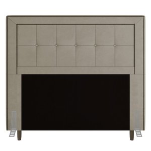 Cabeceira Cama Box Casal Luxor 140cm com Tachas e Frame Corano Bege - Abmaza