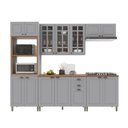 Ver imagem 2 de Armário de Cozinha Modulada Completa Fidelitá Nara 100% MDF 5 Peças 270cm 14 Portas 2 Gavetas com