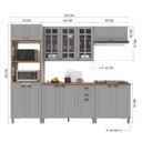 Ver imagem 4 de Armário de Cozinha Modulada Completa Fidelitá Nara 100% MDF 5 Peças 270cm 14 Portas 2 Gavetas com
