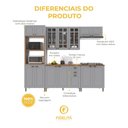 Ver imagem 5 de Armário de Cozinha Modulada Completa Fidelitá Nara 100% MDF 5 Peças 270cm 14 Portas 2 Gavetas com