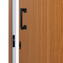 Ver imagem 5 de Porta de Correr Madeira 215x90cm Sobrepor Reversível Melamínico MGM Abertura Direita Marrom/Mogno