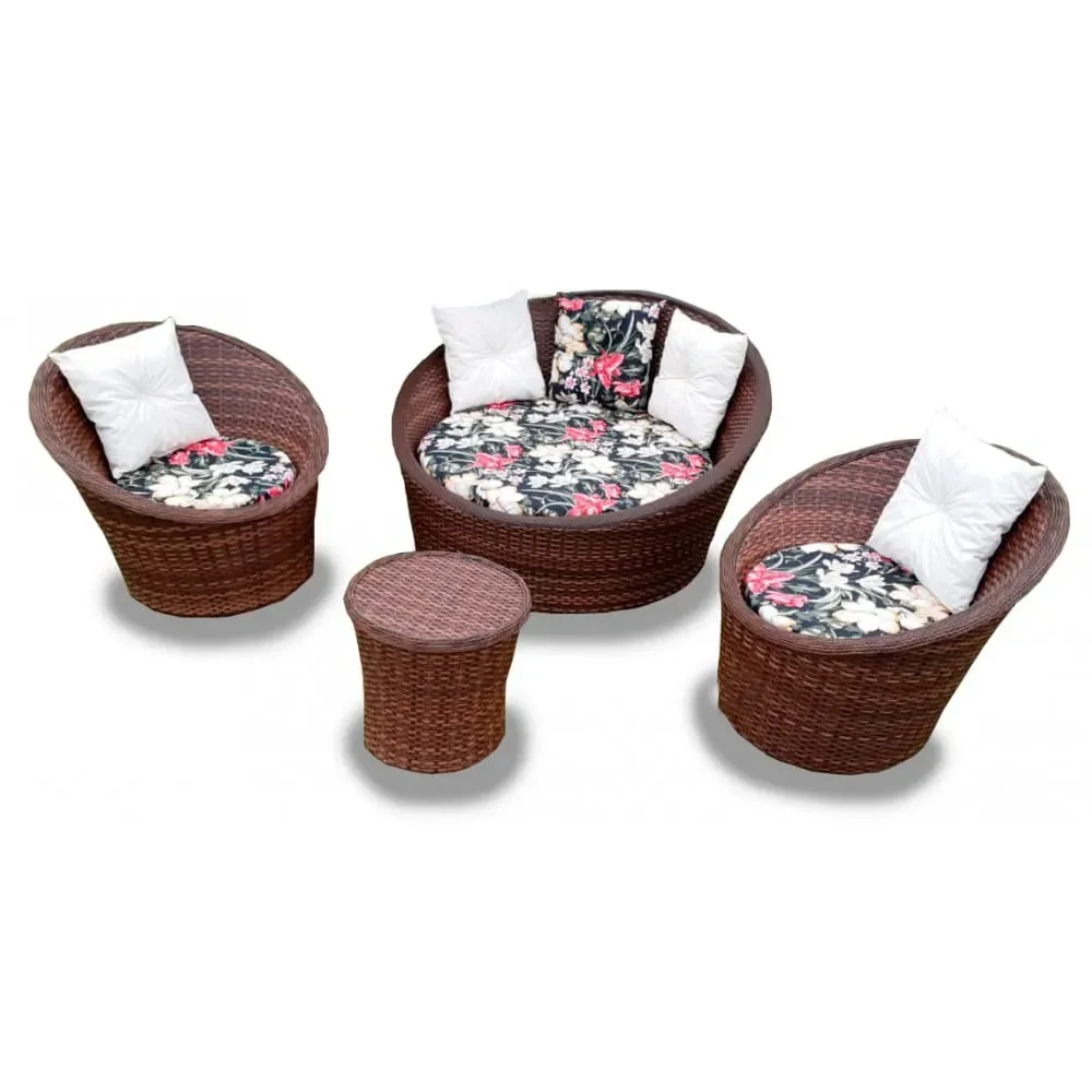 Ver imagem 1 de Conjunto Jardim Chaise Orbit em Fibra Sintética - 1 Chaise 2 Poltronas e Mesa Centro Tecido Bahama P
