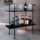 Ver imagem 7 de Carrinho Bar Industrial com Rodizios P1036 Preto Pp Milani Store