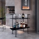 Ver imagem 2 de Carrinho Bar Industrial com Rodizios P1036 Preto Pp Milani Store