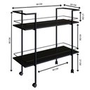 Ver imagem 4 de Carrinho Bar Industrial com Rodizios P1036 Preto Pp Milani Store