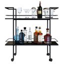 Ver imagem 6 de Carrinho Bar Industrial com Rodizios P1036 Preto Pp Milani Store