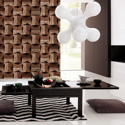 Papel de Parede Madeira Marrom Avermelhado Vinilico Lavável+ Cola para Aplicação