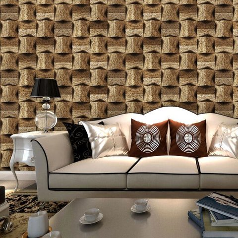 Papel de Parede Madeira Marrom Vinilico Lavável+ Cola para Aplicação