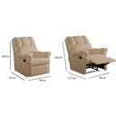 Ver imagem 4 de Poltrona Reclinável P/ Sala Vermont Classic Zero Wall Giro e Balanço Courano Branco - Probel